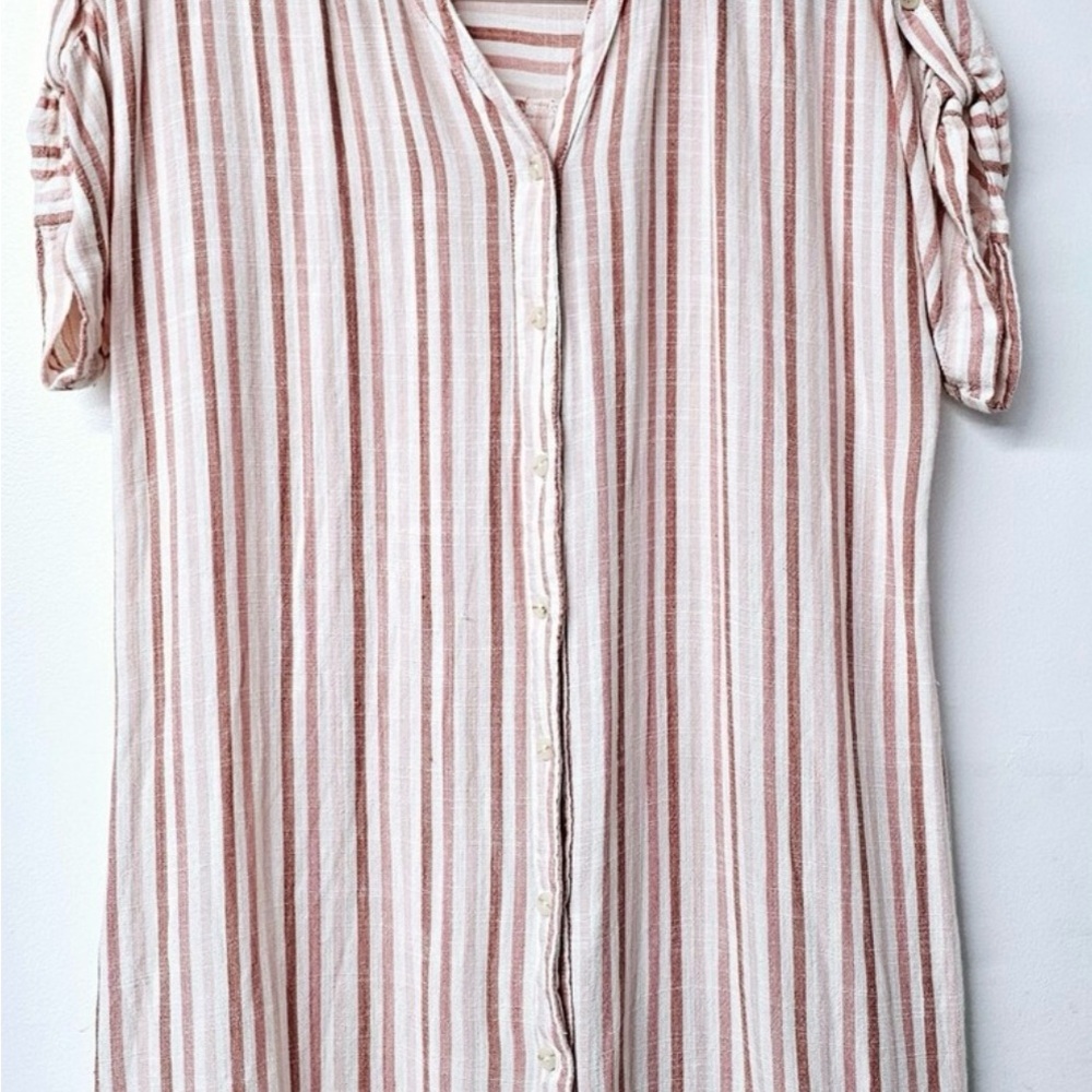 Thread & Supply Judson Dress, desert rose and pink striped